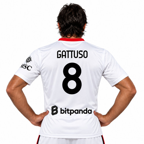 Maglia bianca gattuso milan - bianca, 8